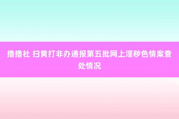 撸撸社 扫黄打非办通报第五批网上淫秽色情案查处情况