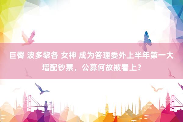 巨臀 波多黎各 女神 成为答理委外上半年第一大增配钞票，公募何故被看上？