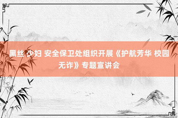 黑丝 少妇 安全保卫处组织开展《护航芳华 校园无诈》专题宣讲会