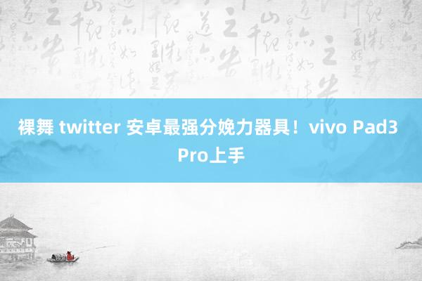 裸舞 twitter 安卓最强分娩力器具！vivo Pad3