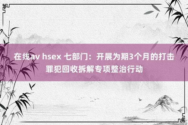 在线av hsex 七部门：开展为期3个月的打击罪犯回收拆解