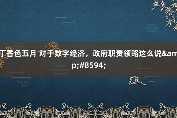 丁香色五月 对于数字经济，政府职责领略这么说&#85
