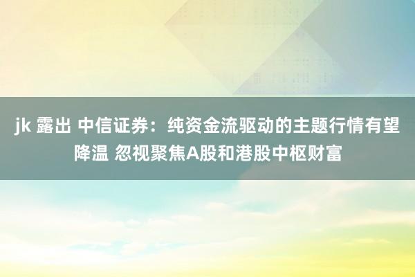 jk 露出 中信证券：纯资金流驱动的主题行情有望降温 忽视聚