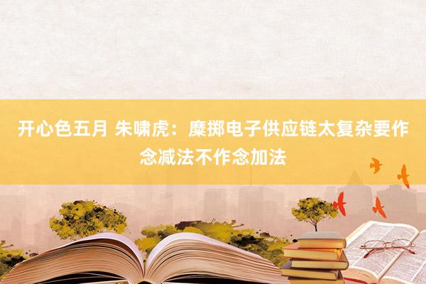 开心色五月 朱啸虎：糜掷电子供应链太复杂要作念减法不作念加法